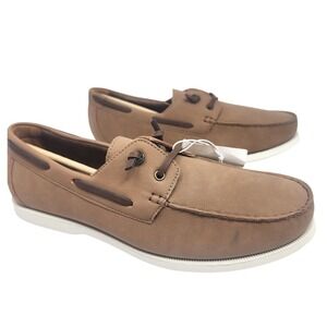 Amazon Essentials Mens Boat Shoes Tan Faux‎ Leather Loafers Size 10.5 NWT